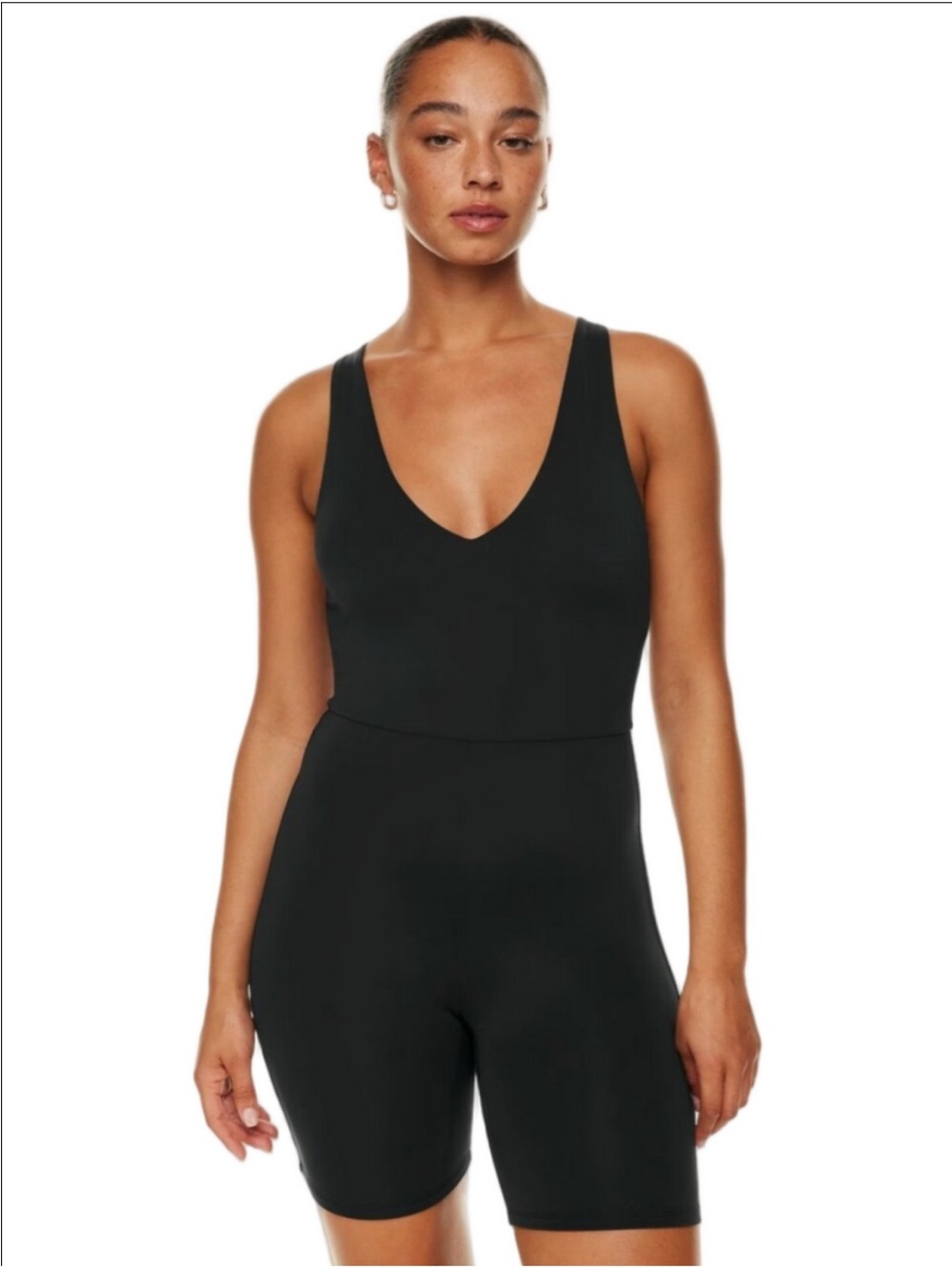 NWOT ARITZIA Babaton Black V-Neck contour Sleeveless Bodysuit Romper
